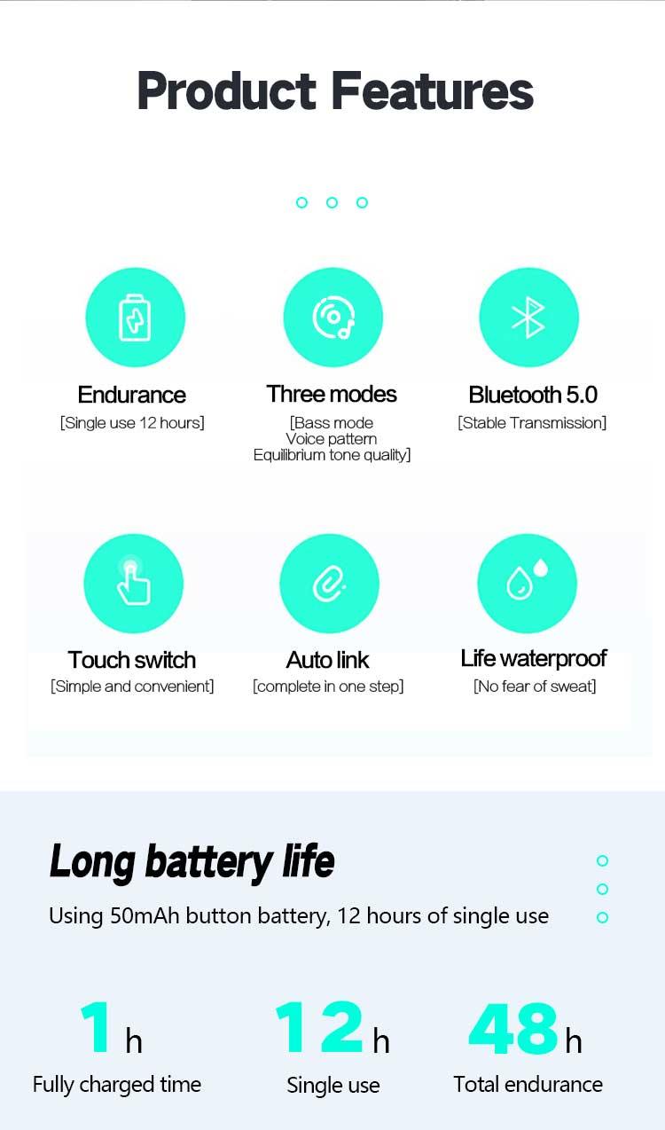Bluetooth 5.0 Earphones LED Charging Box Wireless Headphone 9D Stereo Sound Sports Waterproof Earbuds Headsets With Microphone Wearable Wireless Clear Calls Music Headphones Immersive Sound 12 Hours Single Playtime HiFi Quality Stereo Sound - Black Girl Golf
