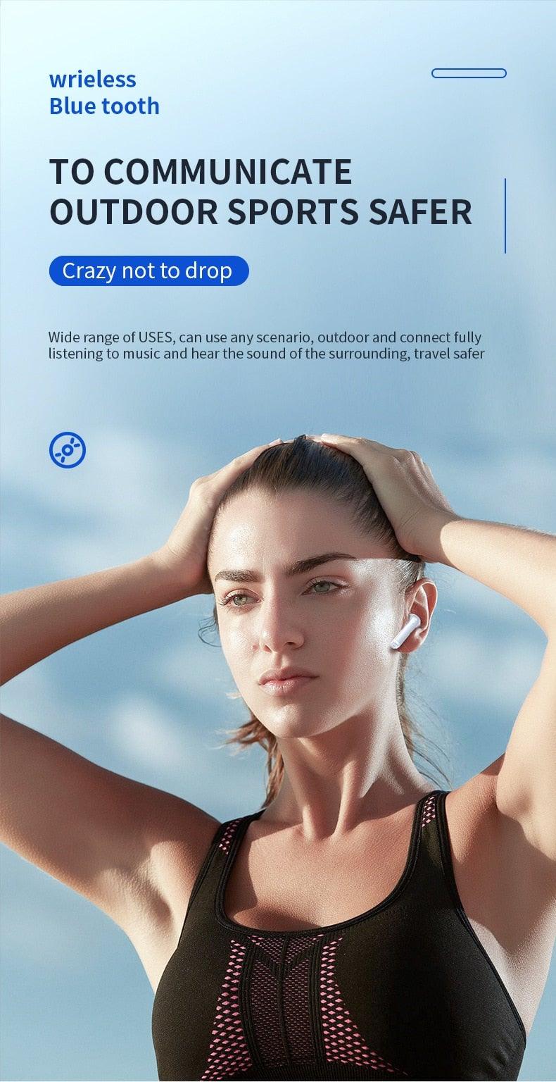 Bluetooth 5.0 Earphones LED Charging Box Wireless Headphone 9D Stereo Sound Sports Waterproof Earbuds Headsets With Microphone Wearable Wireless Clear Calls Music Headphones Immersive Sound 12 Hours Single Playtime HiFi Quality Stereo Sound - Black Girl Golf