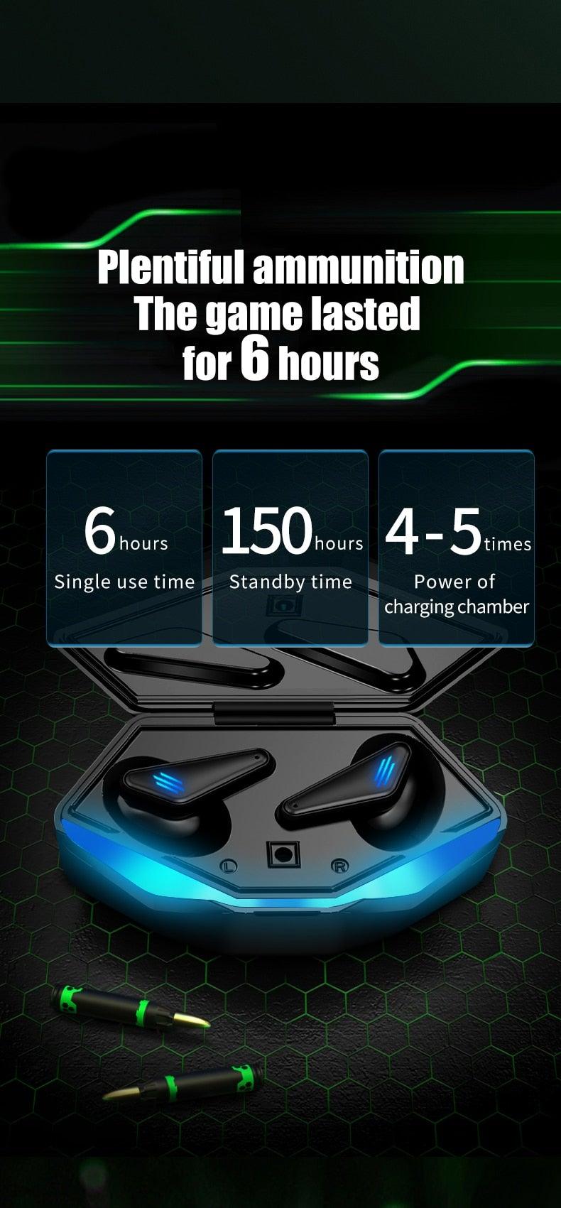Bluetooth 5.0 Gaming Headset Workout Music Earphones Earbuds With Mic Bass Audio Quality Sound Wireless Headphones Sports Headphones Wearable Sweatproof Easy Pairing Headset For Sport Black - Black Girl Golf