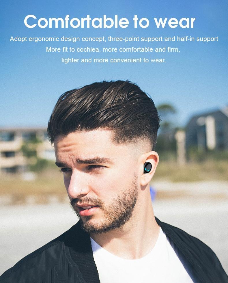 Bluetooth 5.0 Wireless Earphone TWS Headphones Touch Control Earbuds 9D Gaming Headset 3500mAh For Cell Phone - Black Girl Golf