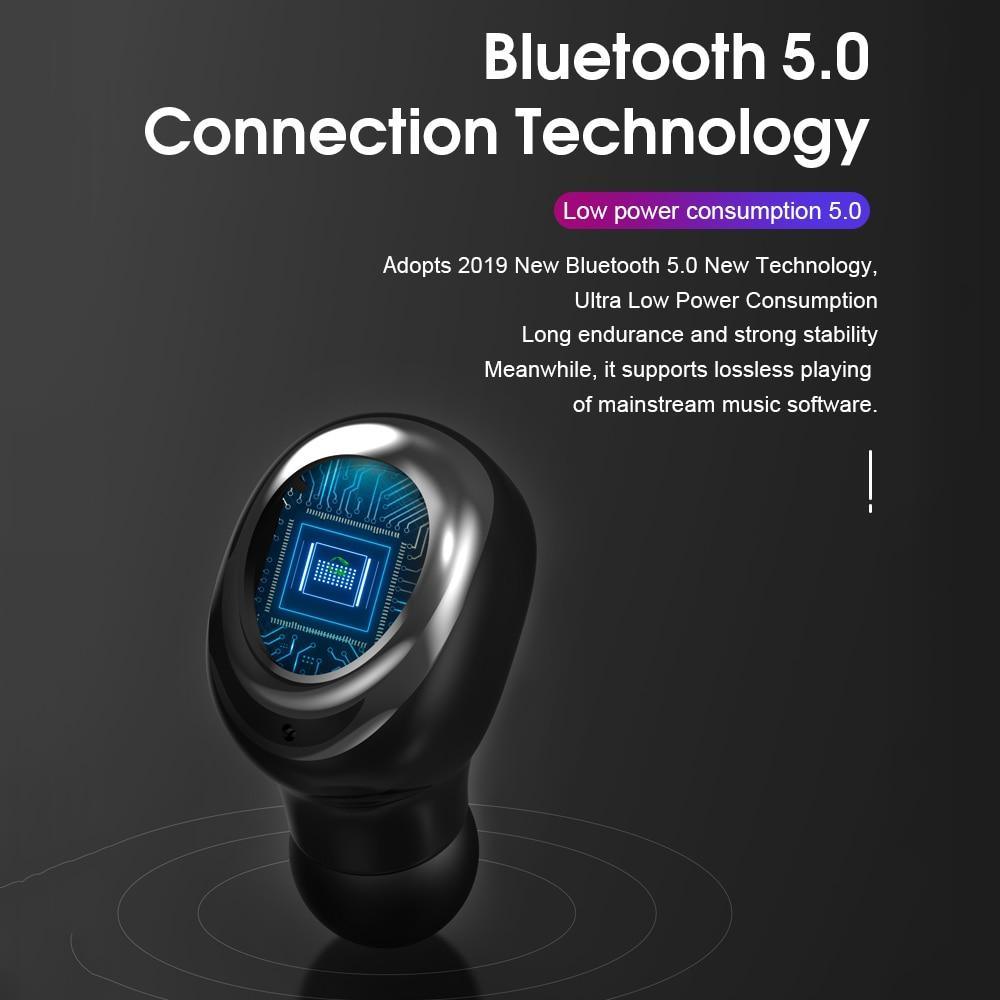 Bluetooth 5.0 Wireless Earphone TWS Headphones Touch Control Earbuds 9D Gaming Headset 3500mAh For Cell Phone - Black Girl Golf