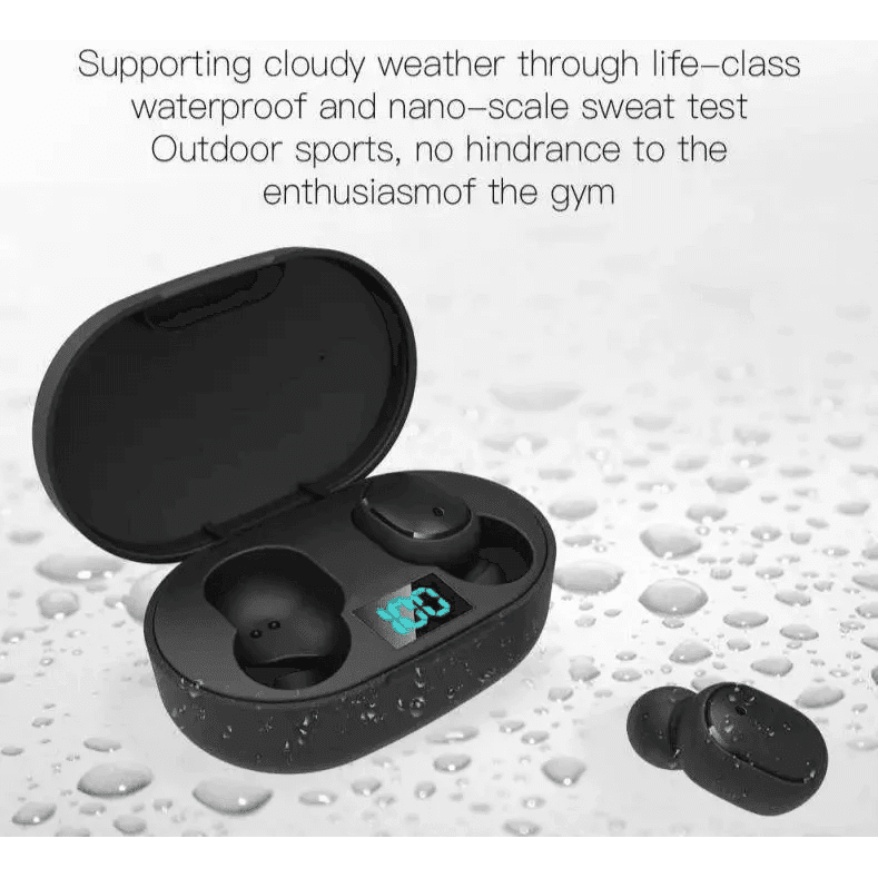 Bluetooth Earphone Wireless Ear Buds 5.0 LED Display Button Control Quality Sound Earphones in-Ear Headphones For Workouts And Running - Black Girl Golf
