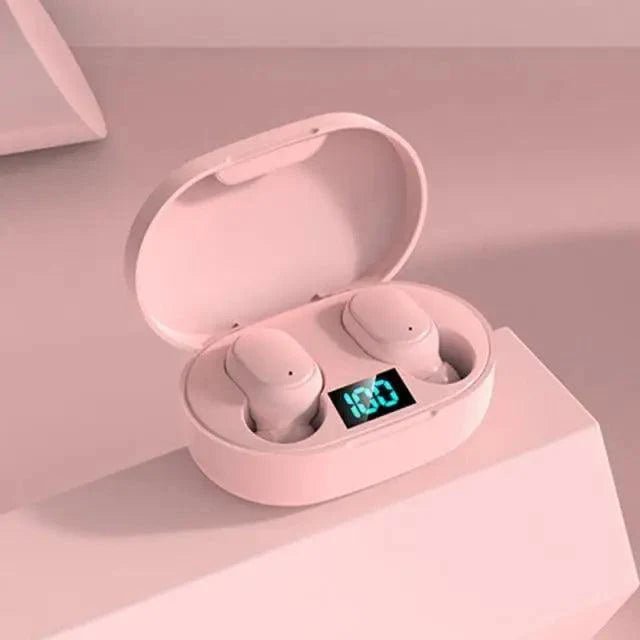 Bluetooth Earphone Wireless Ear Buds 5.0 LED Display Button Control Quality Sound Earphones in-Ear Headphones For Workouts And Running - Black Girl Golf