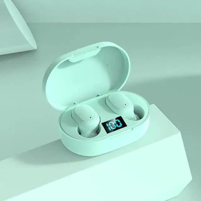 Bluetooth Earphone Wireless Ear Buds 5.0 LED Display Button Control Quality Sound Earphones in-Ear Headphones For Workouts And Running - Black Girl Golf