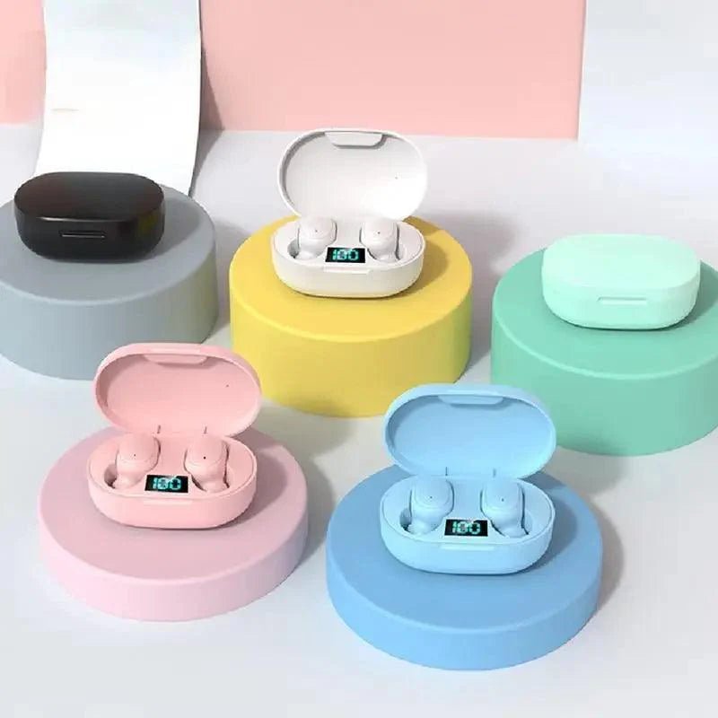 Bluetooth Earphone Wireless Ear Buds 5.0 LED Display Button Control Quality Sound Earphones in-Ear Headphones For Workouts And Running - Black Girl Golf