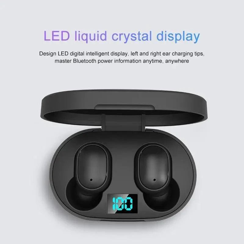 Bluetooth Earphone Wireless Ear Buds 5.0 LED Display Button Control Quality Sound Earphones in-Ear Headphones For Workouts And Running - Black Girl Golf
