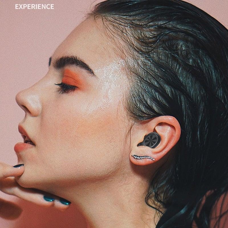 Bluetooth Earphones Wireless Headphones With Microphone Sports Waterproof Touch Control Wireless Headsets Earbuds Phone Updated Design with Industry Leading Sound & Improved Comfort, Long Wireless Range, - Black Girl Golf