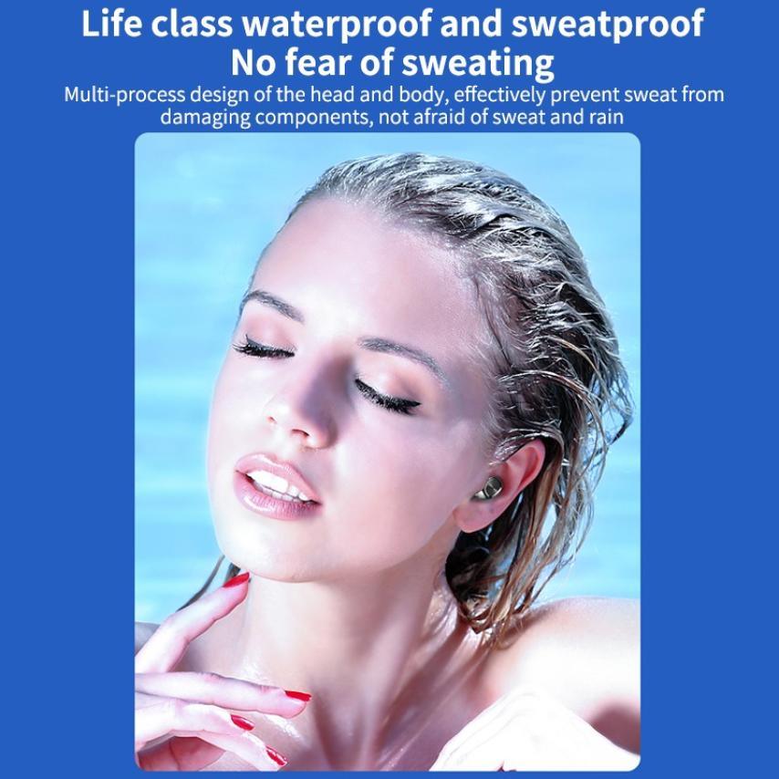 Bluetooth Earphones Wireless Headphones With Microphone Sports Waterproof Touch Control Wireless Headsets Earbuds Phone Updated Design with Industry Leading Sound & Improved Comfort, Long Wireless Range, - Black Girl Golf