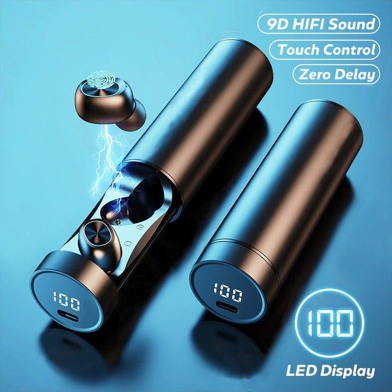 Bluetooth Earphones Wireless Headphones With Microphone Sports Waterproof Touch Control Wireless Headsets Earbuds Phone Updated Design with Industry Leading Sound & Improved Comfort, Long Wireless Range, - Black Girl Golf