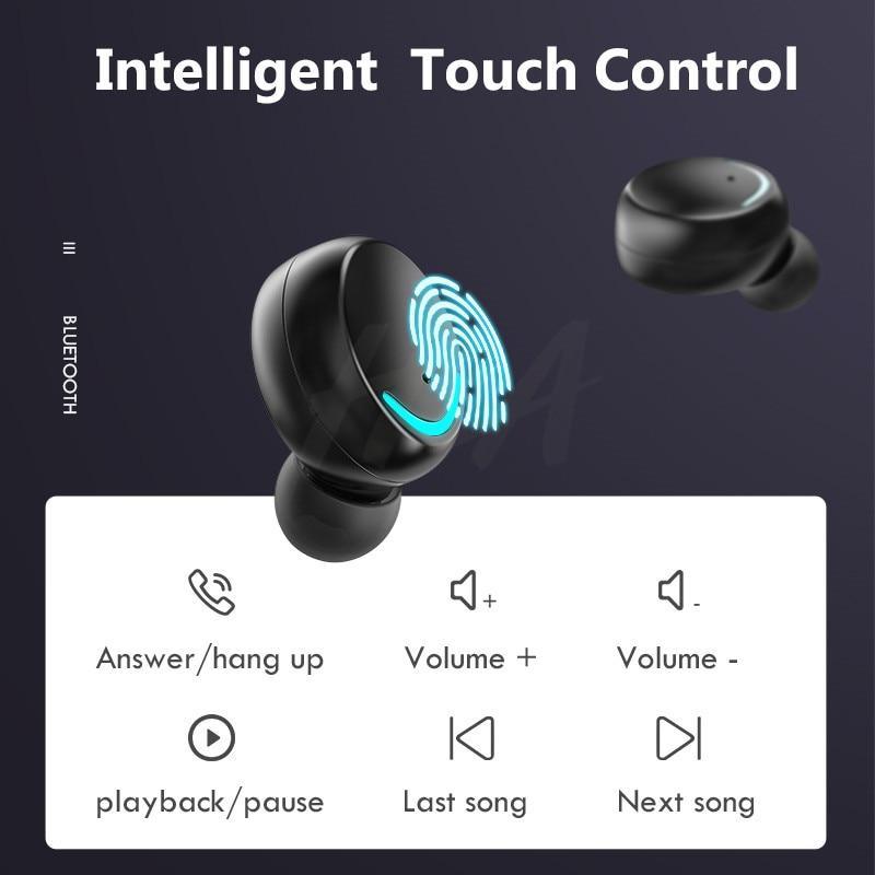 Bluetooth V5.0 Earphones Wireless Headphones With Microphone Sports Waterproof Headsets 2200mAh Charging Box For Android - Black Girl Golf