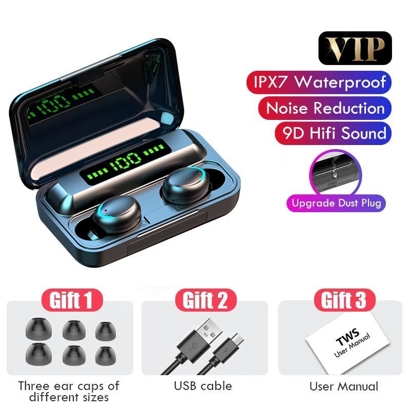 Bluetooth V5.0 Earphones Wireless Headphones With Microphone Sports Waterproof Headsets 2200mAh Charging Box For Android - Black Girl Golf