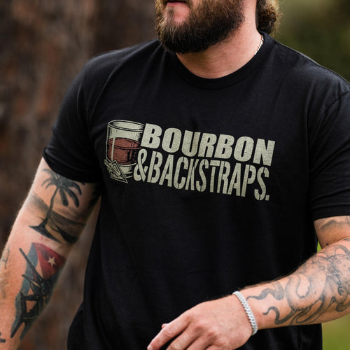 "Bourbon & Backstraps" Tee - Black Girl Golf
