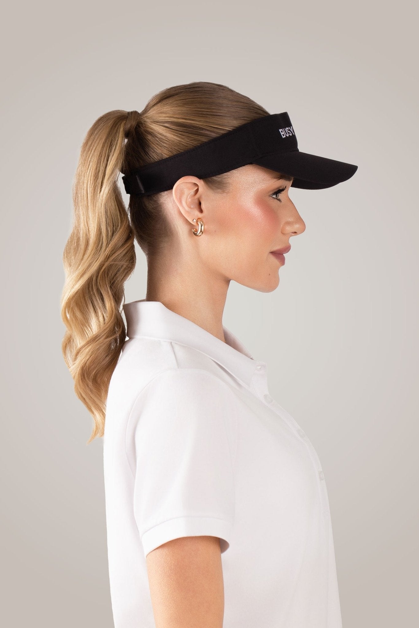 Busy Golfing Black Sport Visor - Black Girl Golf