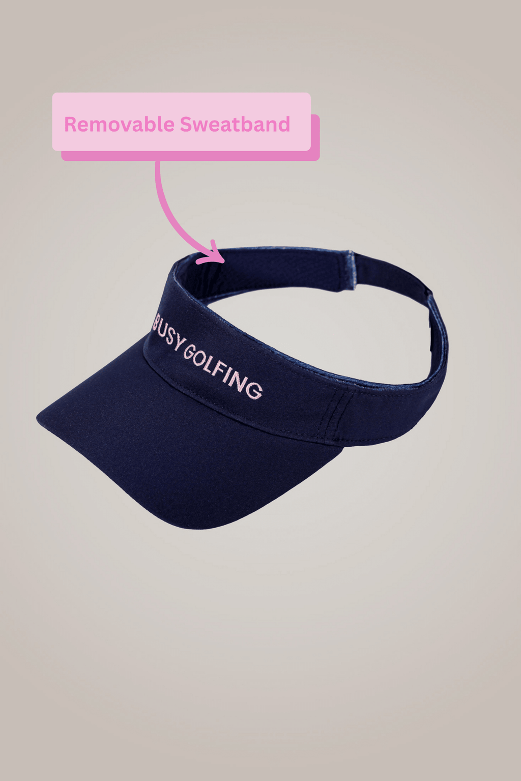 Busy Golfing Navy Sport Visor - Black Girl Golf