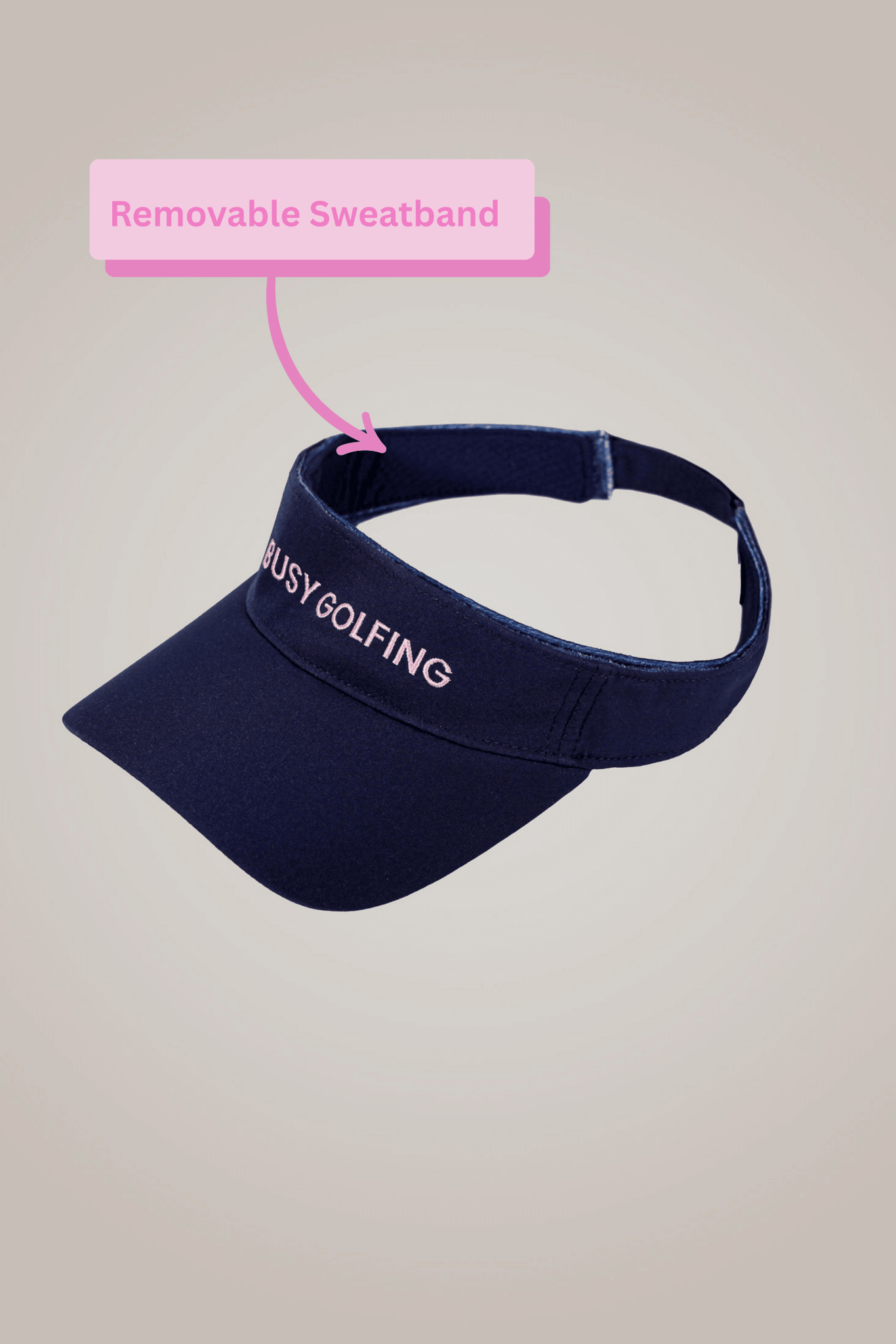 Busy Golfing Navy Sport Visor - Black Girl Golf