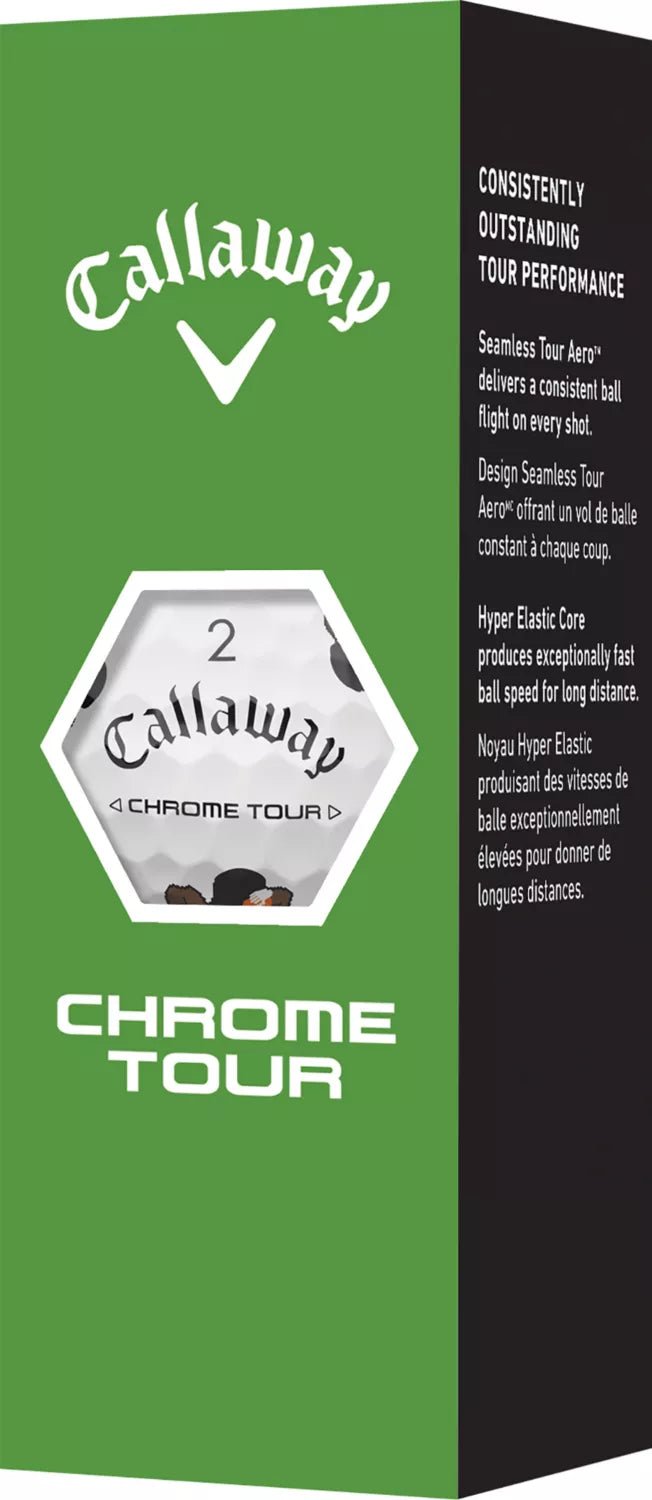 Callaway 2024 Chrome Tour Retro Football Truvis Golf Balls - Black Girl Golf