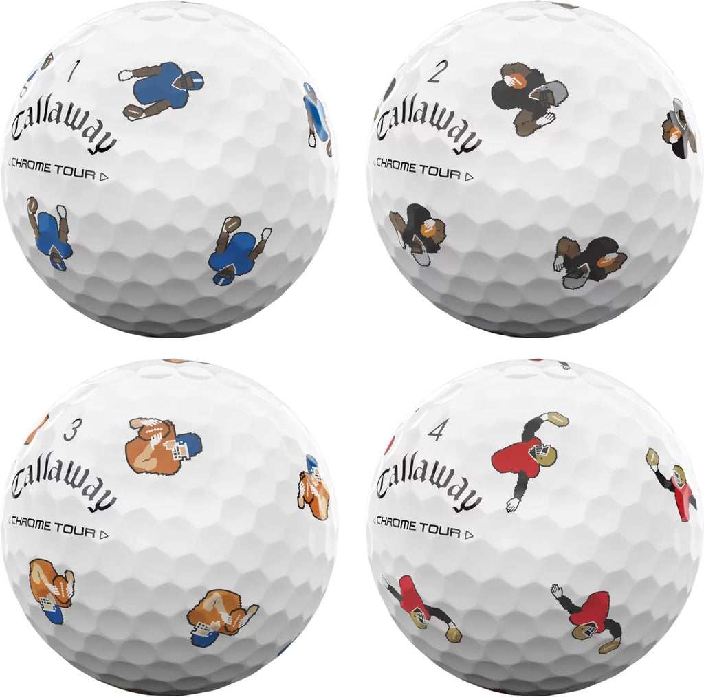 Callaway 2024 Chrome Tour Retro Football Truvis Golf Balls - Black Girl Golf
