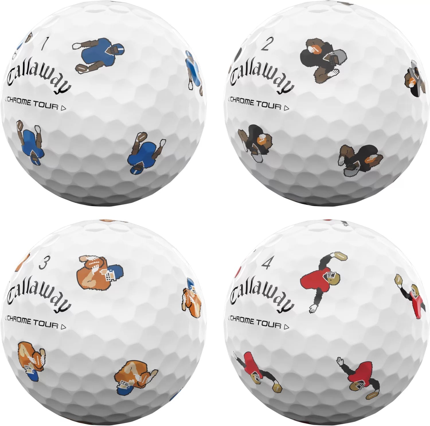 Callaway 2024 Chrome Tour Retro Football Truvis Golf Balls - Black Girl Golf