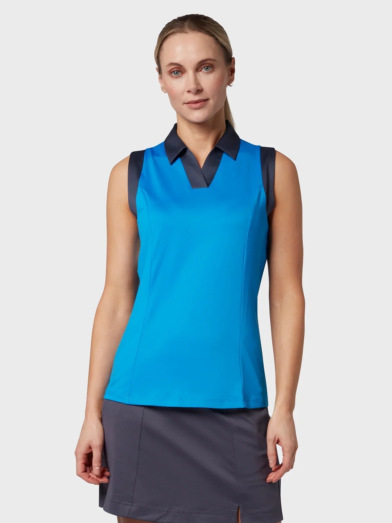 Callaway Womens Color Block V - Placket Golf Polo - Black Girl Golf