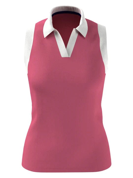 Callaway Womens Color Block V - Placket Golf Polo - Black Girl Golf