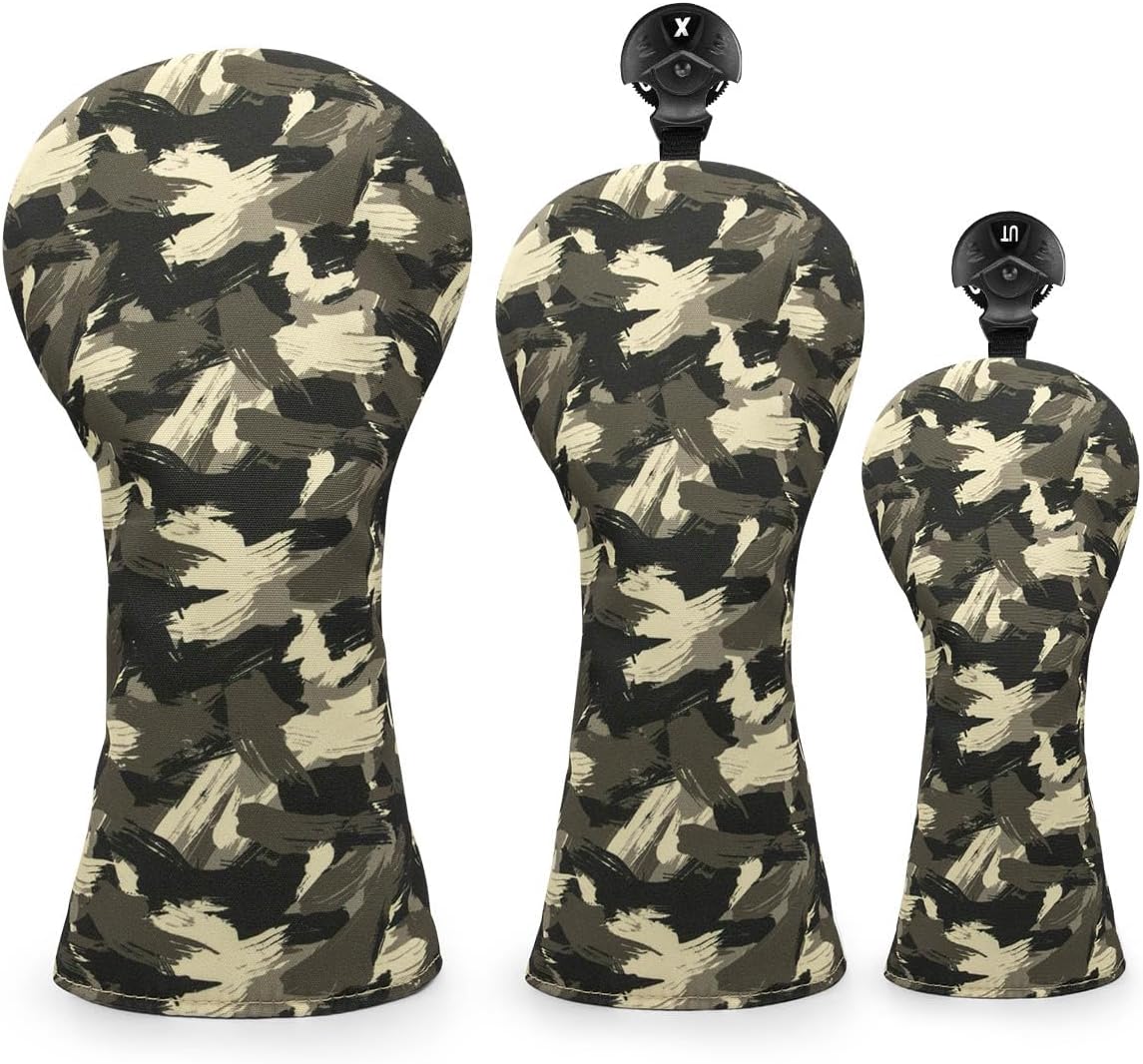 Camo Golf Headcover | Rugged Woodland Pattern + Soft - Lined Protection - Black Girl Golf