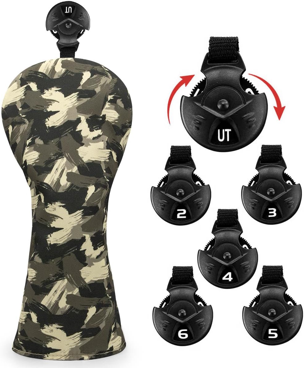 Camo Golf Headcover | Rugged Woodland Pattern + Soft - Lined Protection - Black Girl Golf