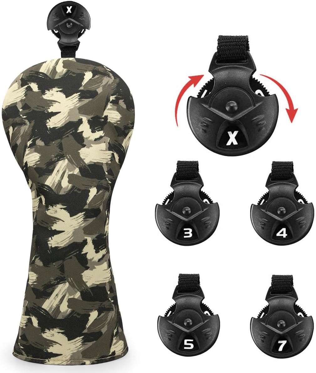 Camo Golf Headcover | Rugged Woodland Pattern + Soft - Lined Protection - Black Girl Golf