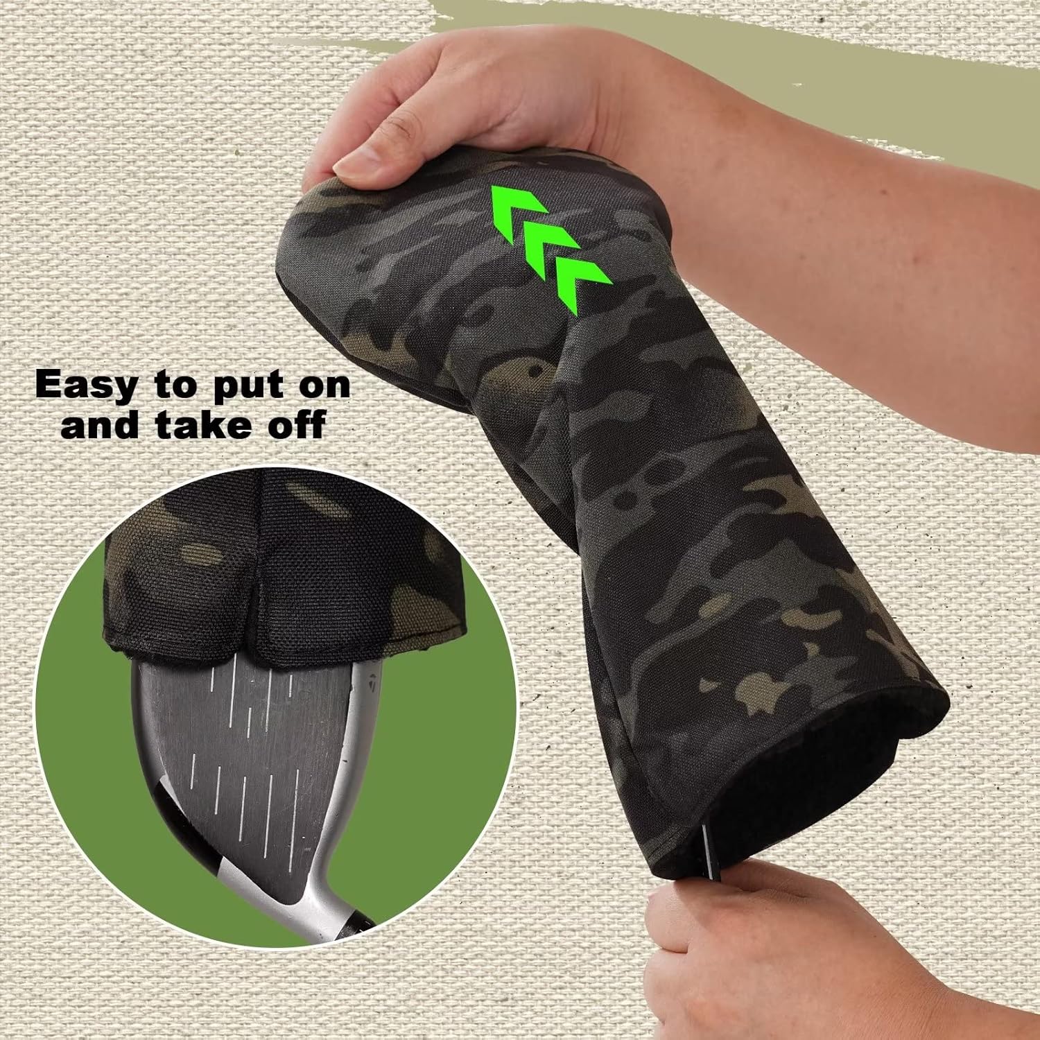 Canvas Camo Headcover - Black Girl Golf
