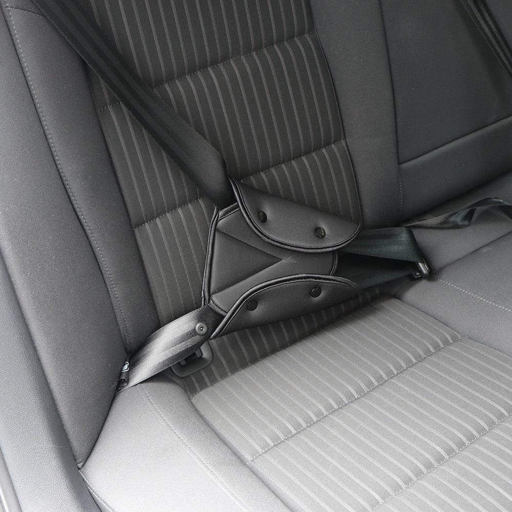 Car Safe Seat Belt Cover Soft Adjustable Children Safety Belt Fixer Triangle Anti-ledge For Child Neck Protection Belts Seat Belt Adjuster and Pillow with Clip for Kids Travel Neck Support Headrest Seatbelt - Black Girl Golf