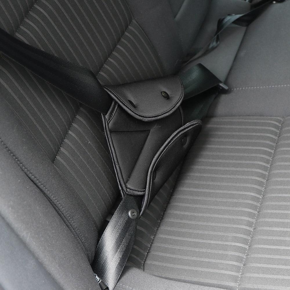 Car Safe Seat Belt Cover Soft Adjustable Children Safety Belt Fixer Triangle Anti-ledge For Child Neck Protection Belts Seat Belt Adjuster and Pillow with Clip for Kids Travel Neck Support Headrest Seatbelt - Black Girl Golf