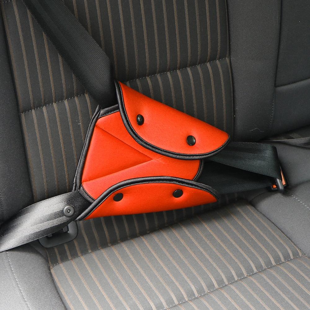 Car Safe Seat Belt Cover Soft Adjustable Children Safety Belt Fixer Triangle Anti-ledge For Child Neck Protection Belts Seat Belt Adjuster and Pillow with Clip for Kids Travel Neck Support Headrest Seatbelt - Black Girl Golf
