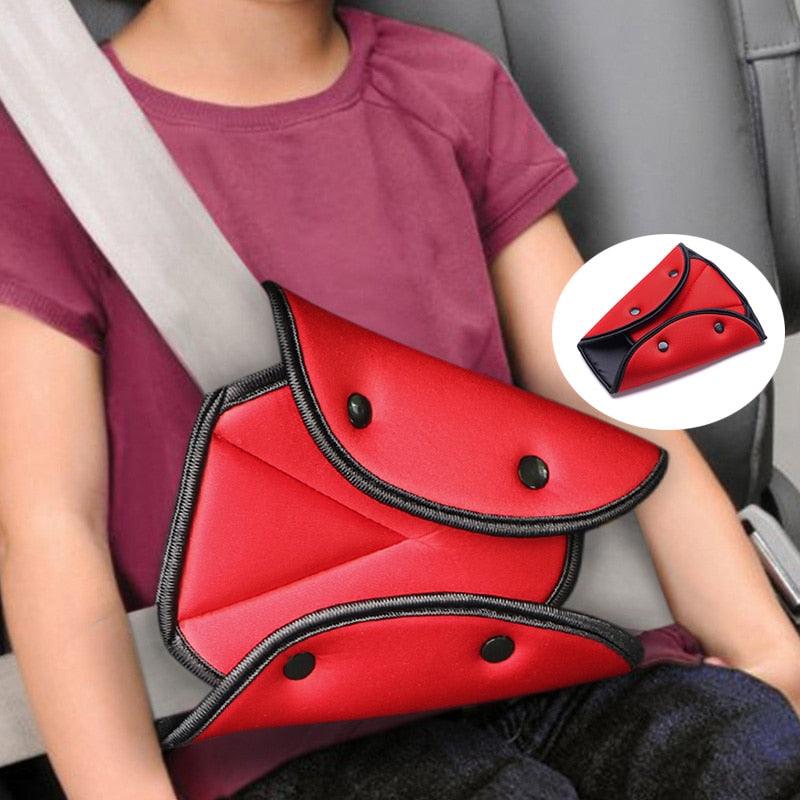 Car Safe Seat Belt Cover Soft Adjustable Children Safety Belt Fixer Triangle Anti-ledge For Child Neck Protection Belts Seat Belt Adjuster and Pillow with Clip for Kids Travel Neck Support Headrest Seatbelt - Black Girl Golf