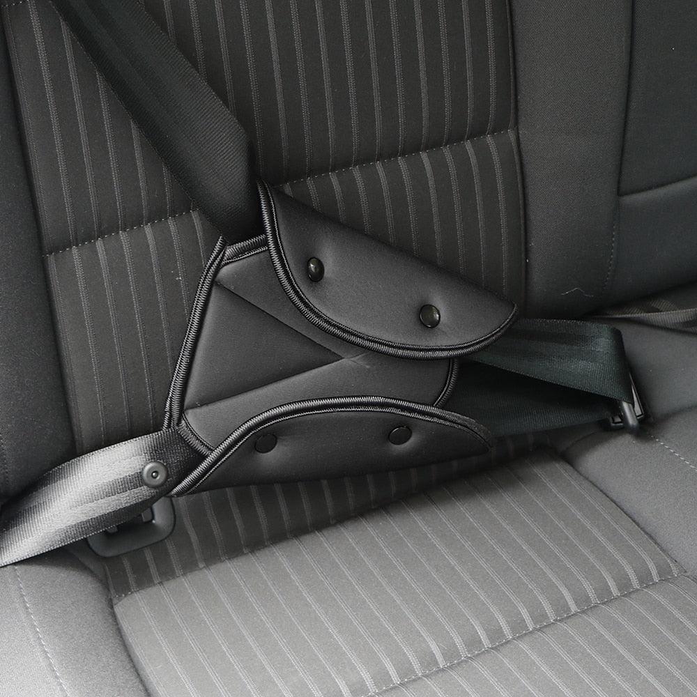 Car Safe Seat Belt Cover Soft Adjustable Children Safety Belt Fixer Triangle Anti-ledge For Child Neck Protection Belts Seat Belt Adjuster and Pillow with Clip for Kids Travel Neck Support Headrest Seatbelt - Black Girl Golf