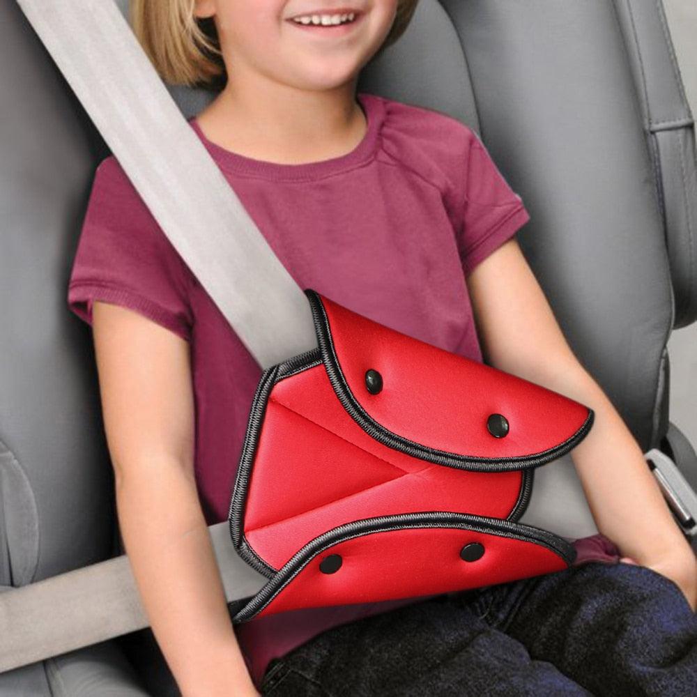 Car Safe Seat Belt Cover Soft Adjustable Children Safety Belt Fixer Triangle Anti-ledge For Child Neck Protection Belts Seat Belt Adjuster and Pillow with Clip for Kids Travel Neck Support Headrest Seatbelt - Black Girl Golf