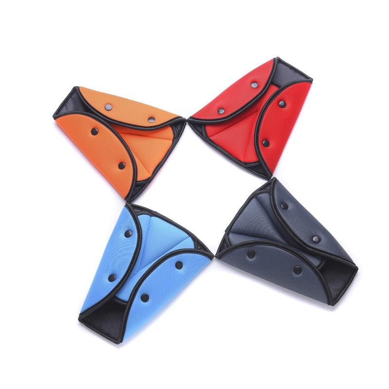Car Safe Seat Belt Cover Soft Adjustable Children Safety Belt Fixer Triangle Anti-ledge For Child Neck Protection Belts Seat Belt Adjuster and Pillow with Clip for Kids Travel Neck Support Headrest Seatbelt - Black Girl Golf