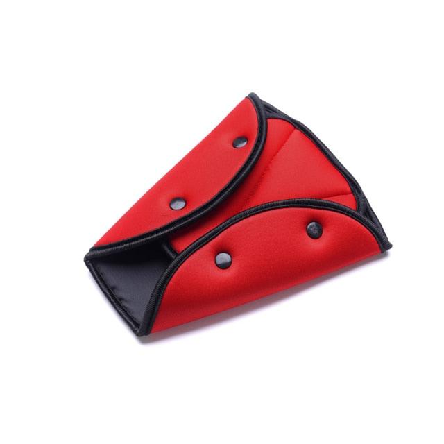 Car Safe Seat Belt Cover Soft Adjustable Children Safety Belt Fixer Triangle Anti-ledge For Child Neck Protection Belts Seat Belt Adjuster and Pillow with Clip for Kids Travel Neck Support Headrest Seatbelt - Black Girl Golf