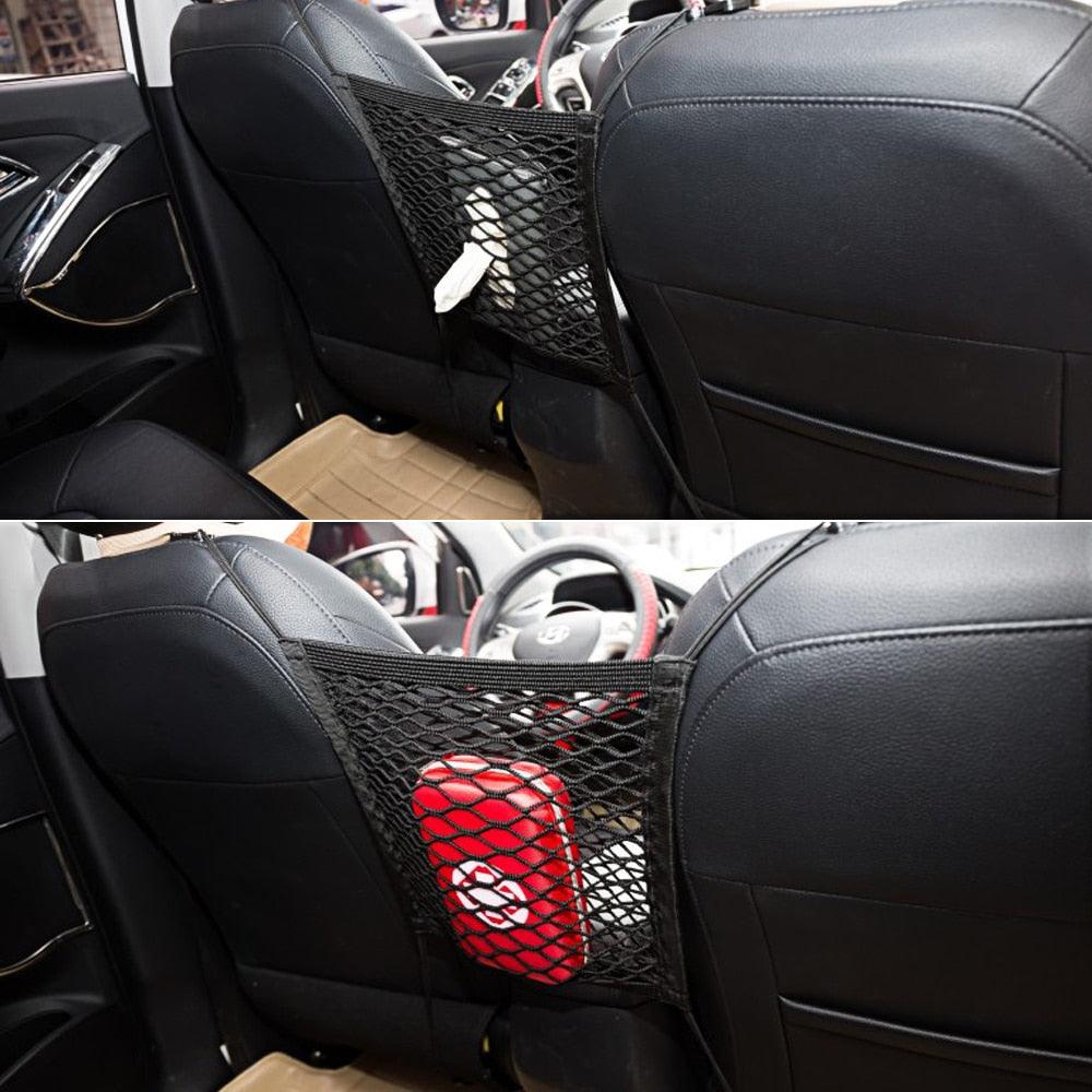 Car Storage Net Bag Organizer Holder Mesh Seat Back Hanging Trunk Luggage Hooks String Kit Off Road Car Mesh Organizer, Seat Back Net Bag, Barrier of Backseat Pet Kids Cargo Tissue Purse Holder Car Driver Storage Netting Pouch Truck Auto Accessories - Black Girl Golf