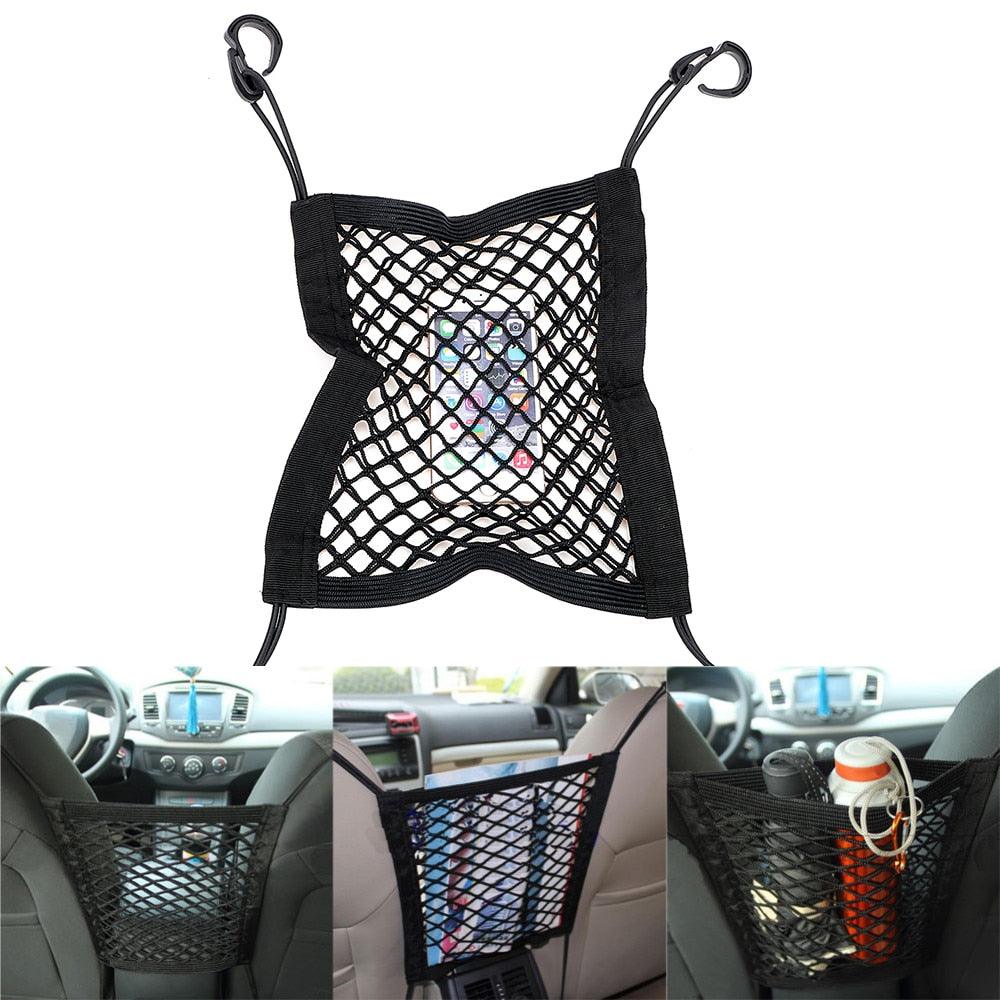 Car Storage Net Bag Organizer Holder Mesh Seat Back Hanging Trunk Luggage Hooks String Kit Off Road Car Mesh Organizer, Seat Back Net Bag, Barrier of Backseat Pet Kids Cargo Tissue Purse Holder Car Driver Storage Netting Pouch Truck Auto Accessories - Black Girl Golf