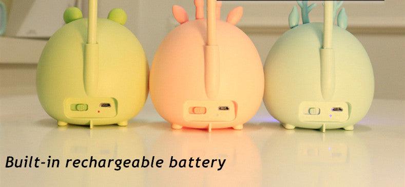 Cartoon Desk Lamp Eye Protection Energy-saving Reading Lamp USB Charging Sleeping Night Light LED Table Lamp for Kids Cute Study Lamps for Bedroom Décor - Black Girl Golf