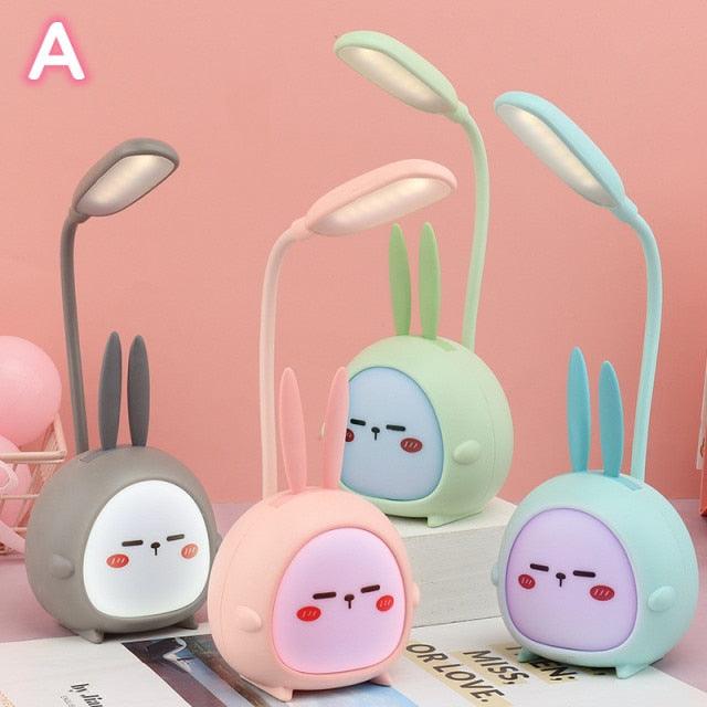 Cartoon Desk Lamp Eye Protection Energy-saving Reading Lamp USB Charging Sleeping Night Light LED Table Lamp for Kids Cute Study Lamps for Bedroom Décor - Black Girl Golf