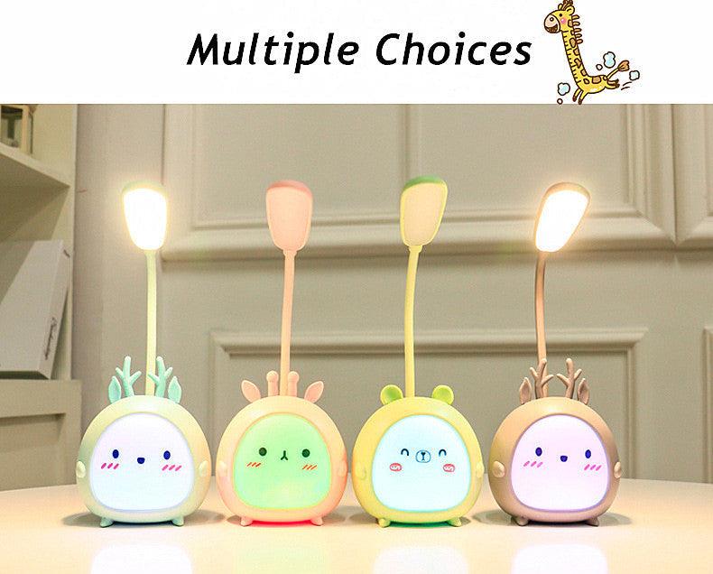 Cartoon Desk Lamp Eye Protection Energy-saving Reading Lamp USB Charging Sleeping Night Light LED Table Lamp for Kids Cute Study Lamps for Bedroom Décor - Black Girl Golf
