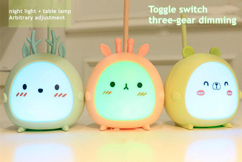 Cartoon Desk Lamp Eye Protection Energy-saving Reading Lamp USB Charging Sleeping Night Light LED Table Lamp for Kids Cute Study Lamps for Bedroom Décor - Black Girl Golf