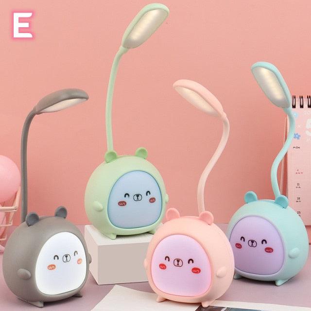 Cartoon Desk Lamp Eye Protection Energy-saving Reading Lamp USB Charging Sleeping Night Light LED Table Lamp for Kids Cute Study Lamps for Bedroom Décor - Black Girl Golf