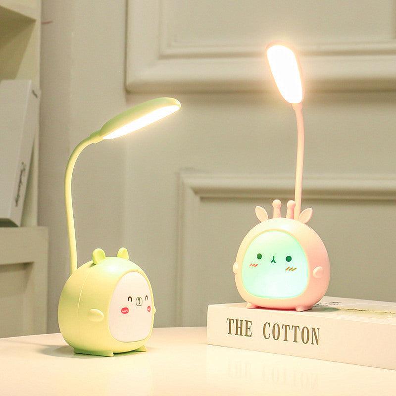 Cartoon Desk Lamp Eye Protection Energy-saving Reading Lamp USB Charging Sleeping Night Light LED Table Lamp for Kids Cute Study Lamps for Bedroom Décor - Black Girl Golf