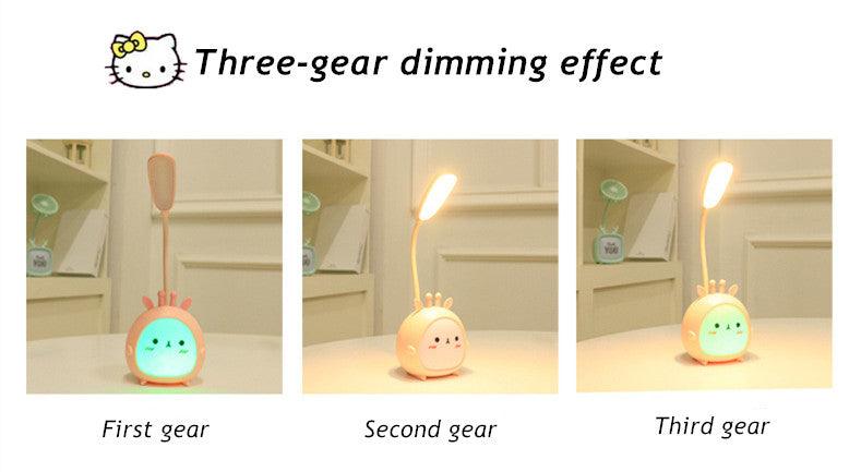 Cartoon Desk Lamp Eye Protection Energy-saving Reading Lamp USB Charging Sleeping Night Light LED Table Lamp for Kids Cute Study Lamps for Bedroom Décor - Black Girl Golf