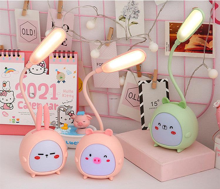 Cartoon Desk Lamp Eye Protection Energy-saving Reading Lamp USB Charging Sleeping Night Light LED Table Lamp for Kids Cute Study Lamps for Bedroom Décor - Black Girl Golf