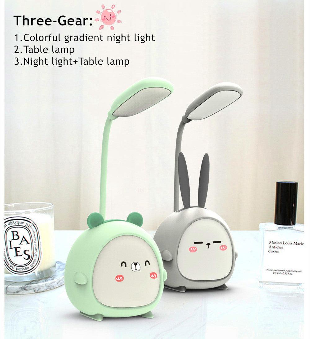 Cartoon Desk Lamp Eye Protection Energy-saving Reading Lamp USB Charging Sleeping Night Light LED Table Lamp for Kids Cute Study Lamps for Bedroom Décor - Black Girl Golf