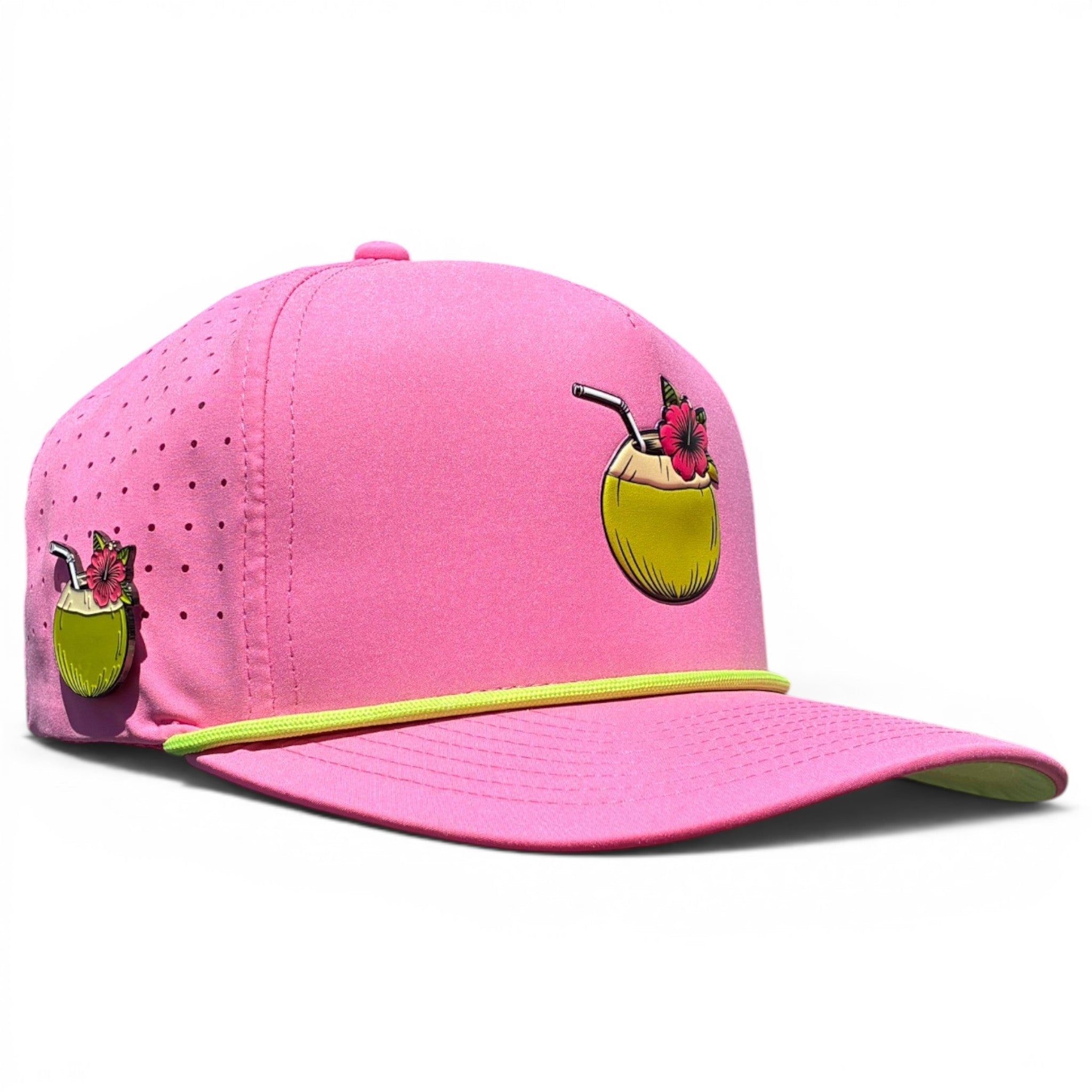 Coconut Cocktail Golf Hat | Snapback Cap | Built - in Magnetic Ball Marker Holder + Marker Included | Adjustable Coconut Cocktail - Black Girl Golf