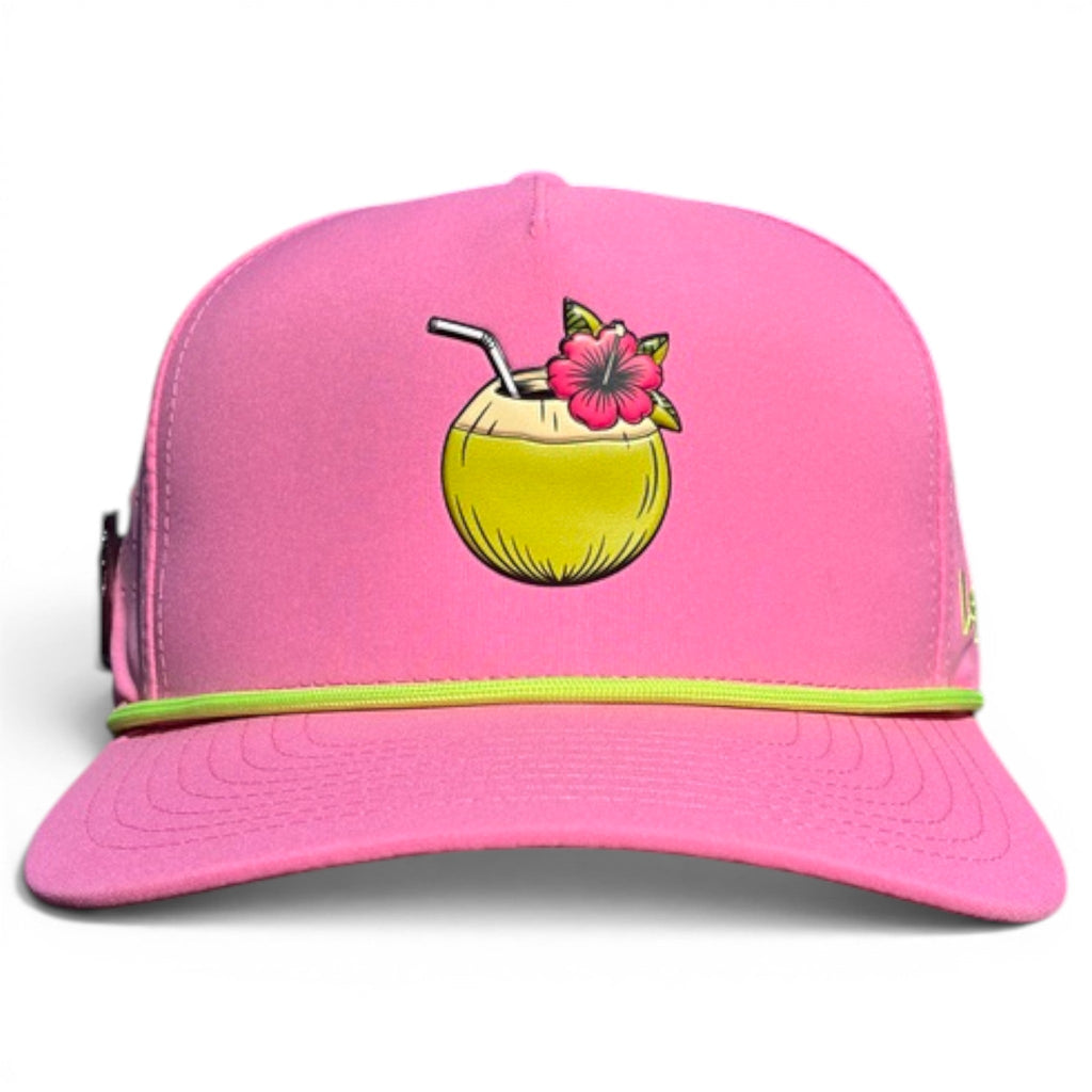 Coconut Cocktail Golf Hat | Snapback Cap | Built - in Magnetic Ball Marker Holder + Marker Included | Adjustable Coconut Cocktail - Black Girl Golf