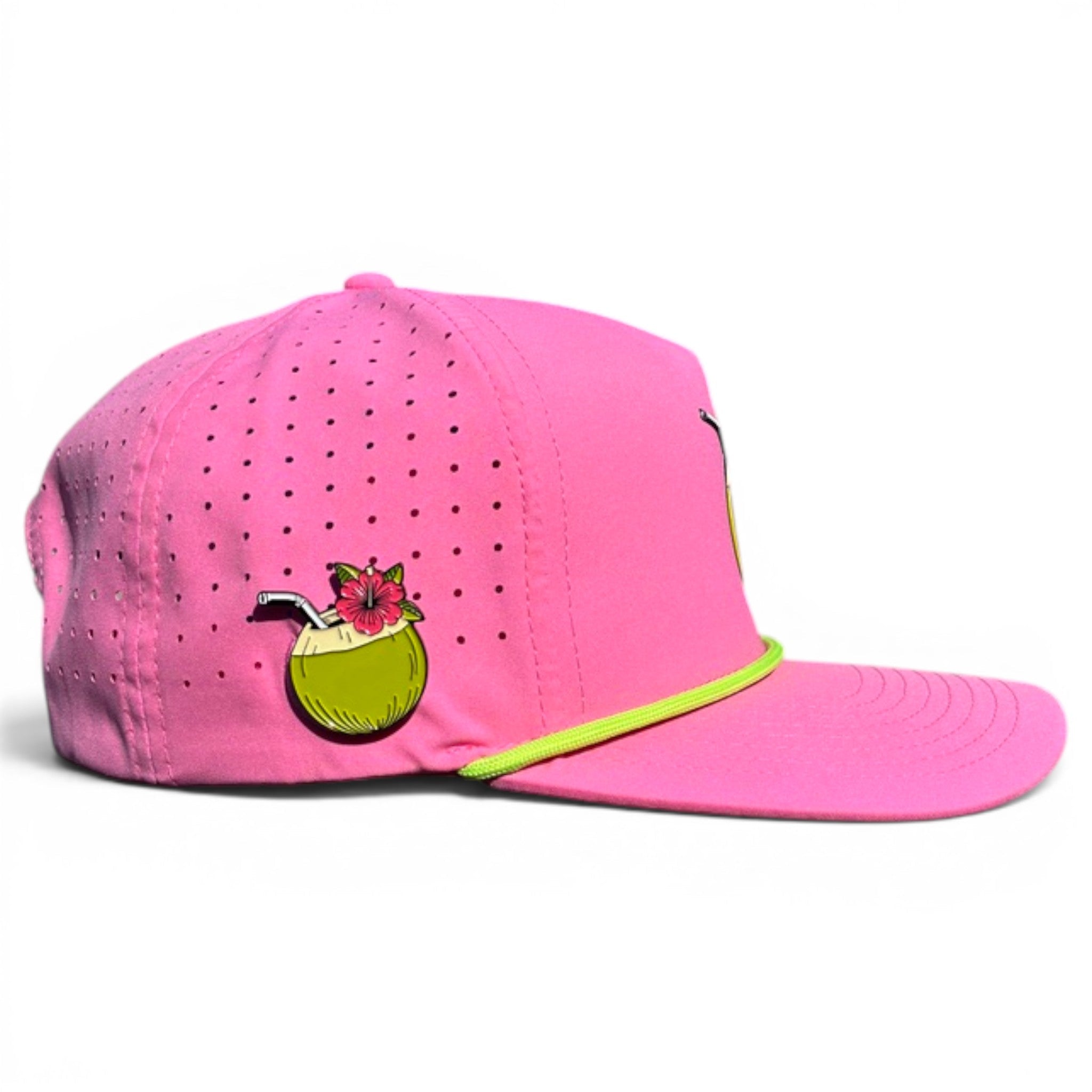 Coconut Cocktail Golf Hat | Snapback Cap | Built - in Magnetic Ball Marker Holder + Marker Included | Adjustable Coconut Cocktail - Black Girl Golf